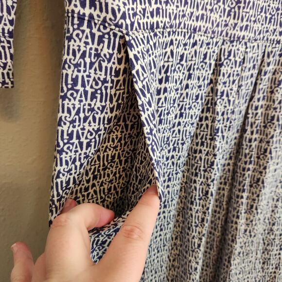 Lilly‎ Pulitzer Blaney Dress Ruffle Trim Navy Size XS - Picture 4 of 13